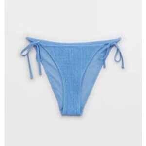 Aerie Smocked Tie Cheeky Bikini Bottom Periwinkle L